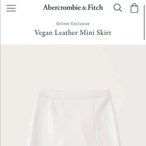 Abercrombie vegan leather white mini skirt